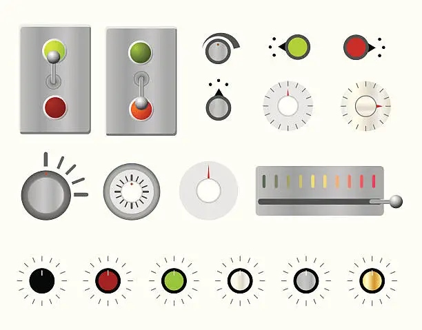 Vector illustration of Knobs, Levers and Switches Oh My! (vector)