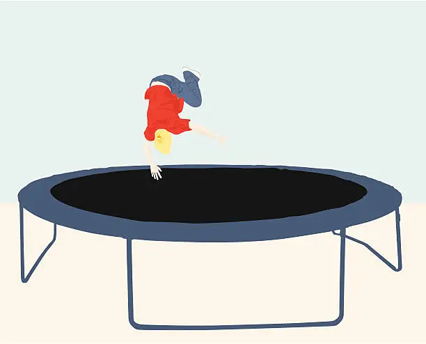 Vector illustration of Trampoline Jump (vector)