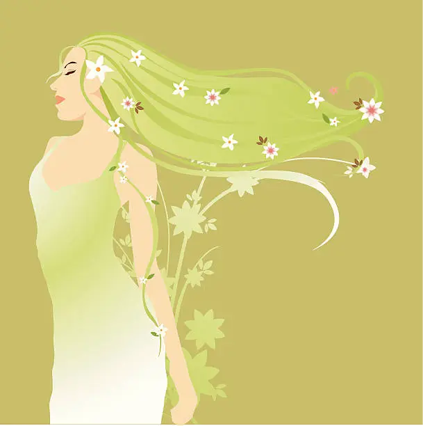 Vector illustration of Spring Goddess