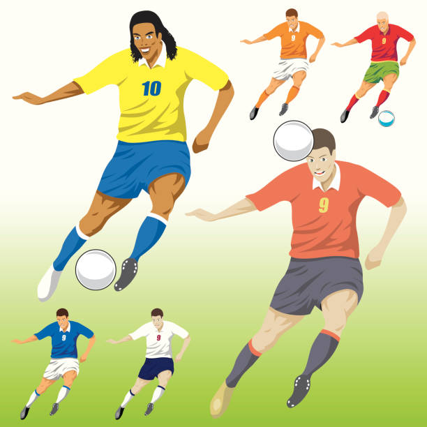 Soccer Players vector art illustration