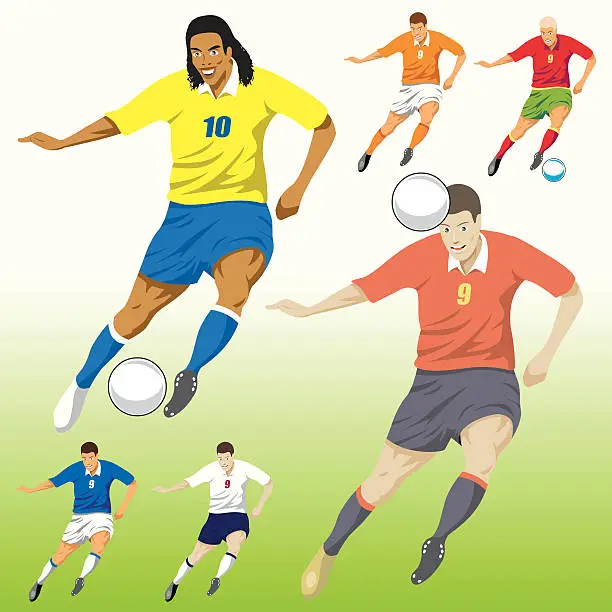 Vector illustration of Soccer Players