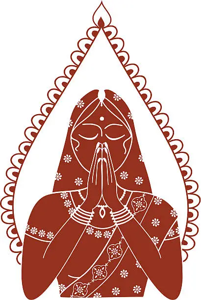 Vector illustration of Mehndi Woman (Vector)