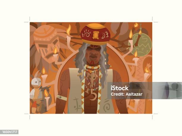 Woodoo Priest Stock Illustration - Download Image Now - African Culture, African Ethnicity, Mask - Disguise