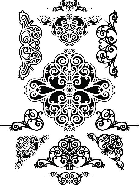 Scrolls and Corners Bonus File of Scrolls and end panels, clean vectored images saved as AI ver 12,EPS VER 8, CORELDRAW VER 8,PDF AND LARGE JPEG formats gothic designs clip art stock illustrations