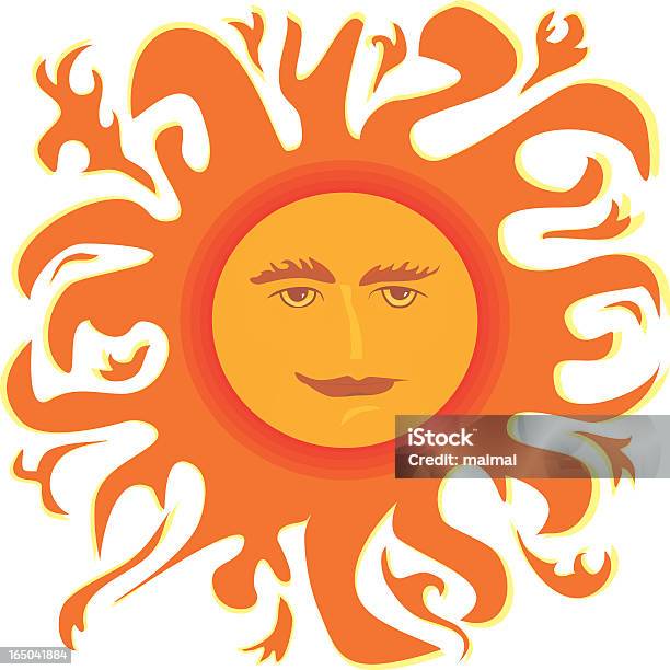Wektor Słońca Twarzmęskiego - Stockowe grafiki wektorowe i więcej obrazów Błyszczący - Błyszczący, Czerwony, Dorosły