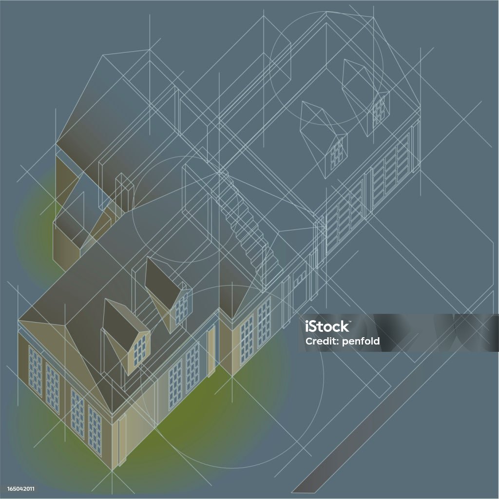 Domu planu skośne - Grafika wektorowa royalty-free (Architektura)