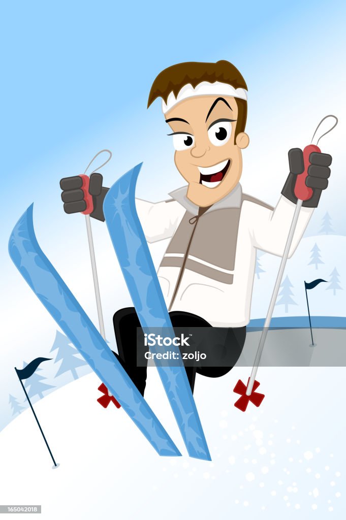 Ski Jump Man on skis Activity stock vector