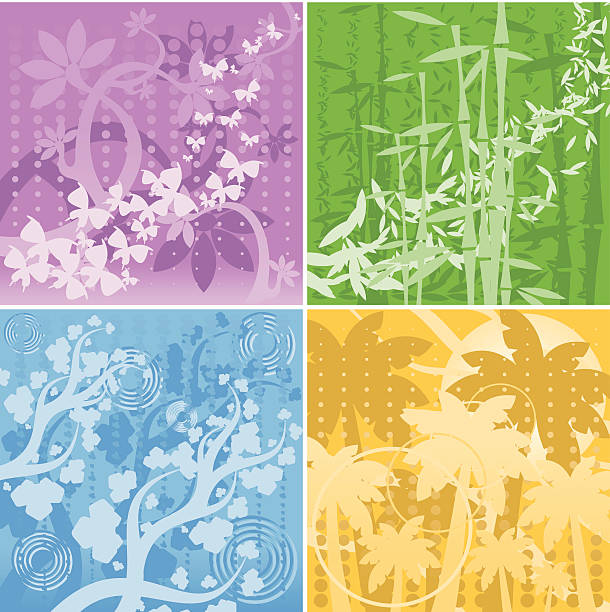 Floral backgrounds (Vector) vector art illustration