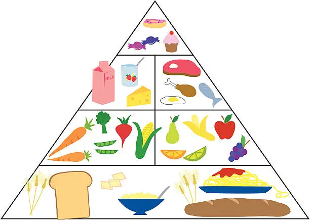 Vector illustration of Food Guide Pyramid