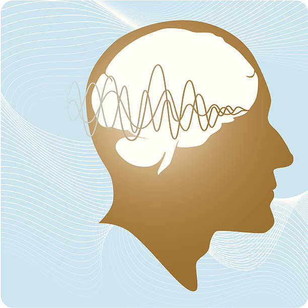 мозг работает - brain concentration mental illness intelligence stock illustrations