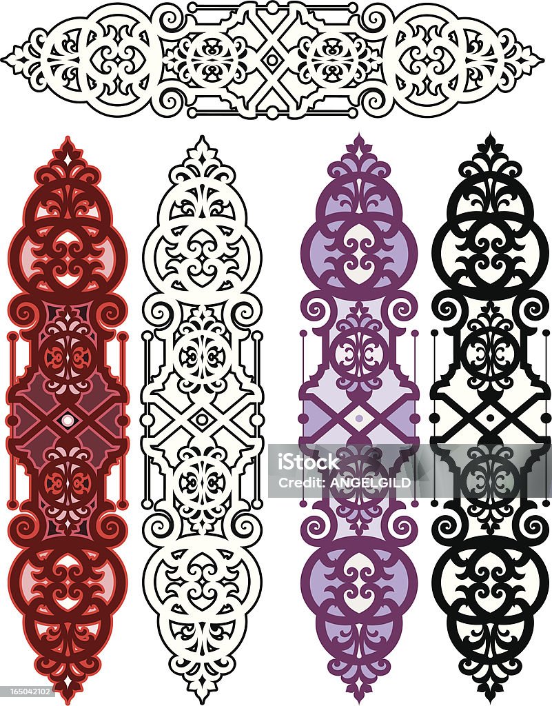 Tür Teller und Scroll-Design - Lizenzfrei Muster Vektorgrafik
