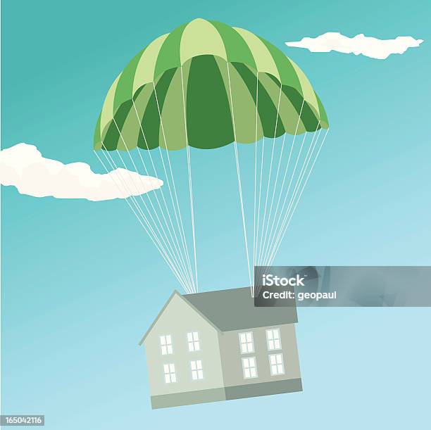 House From The Heavens Stock Illustration - Download Image Now - House, Parachute, Parachuting