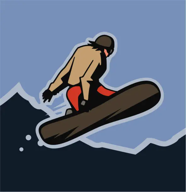 Vector illustration of Snowboarder