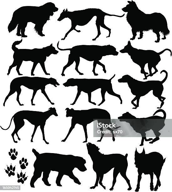 Dog Icons Stock Illustration - Download Image Now - Running, In Silhouette, Labrador Retriever