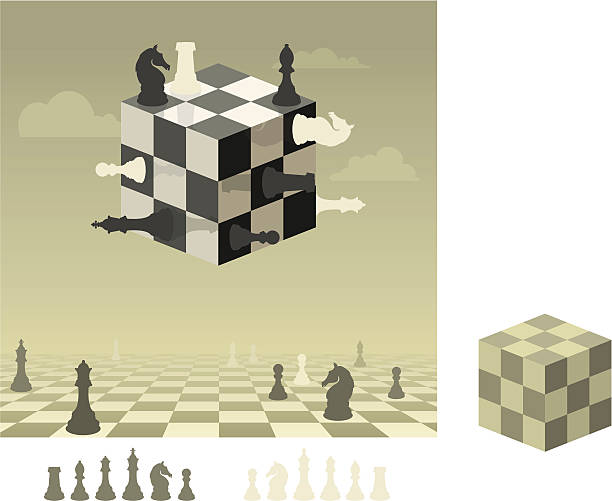 Chess World "All elements are put on layers. EPS 8, AI 10 and high resolution JPG." three dimensional chess stock illustrations