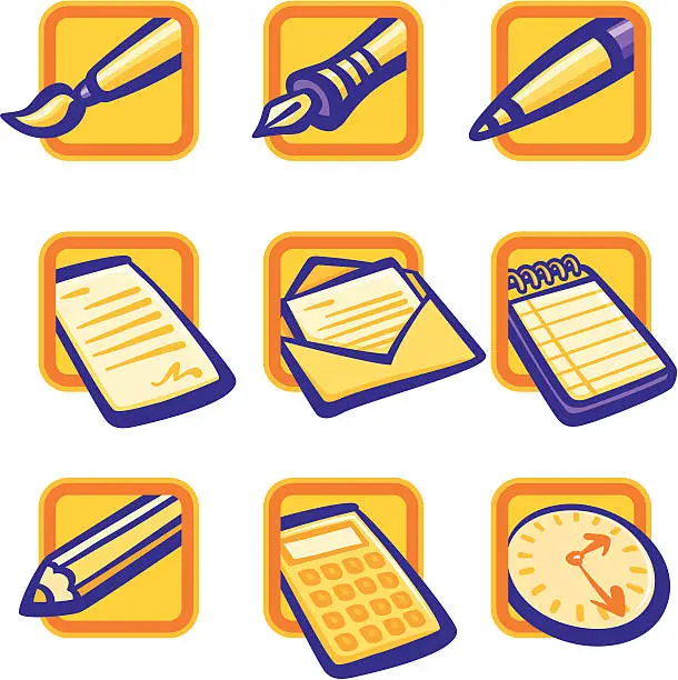 Vector illustration of Office Icons (cropped)
