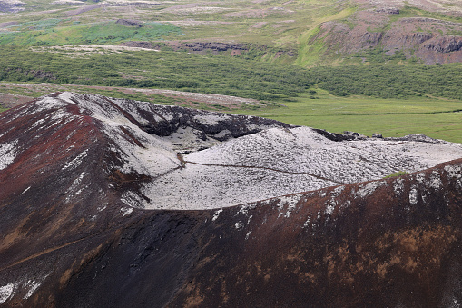Hredavatn, Iceland: - Iceland-Grábrók is a 170 meter high cinder crater rising northeast of Hredavatn