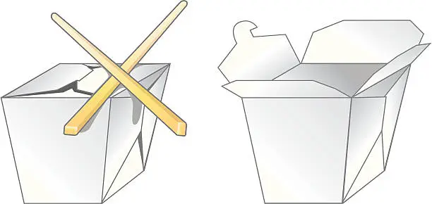 Vector illustration of Take Out Carton