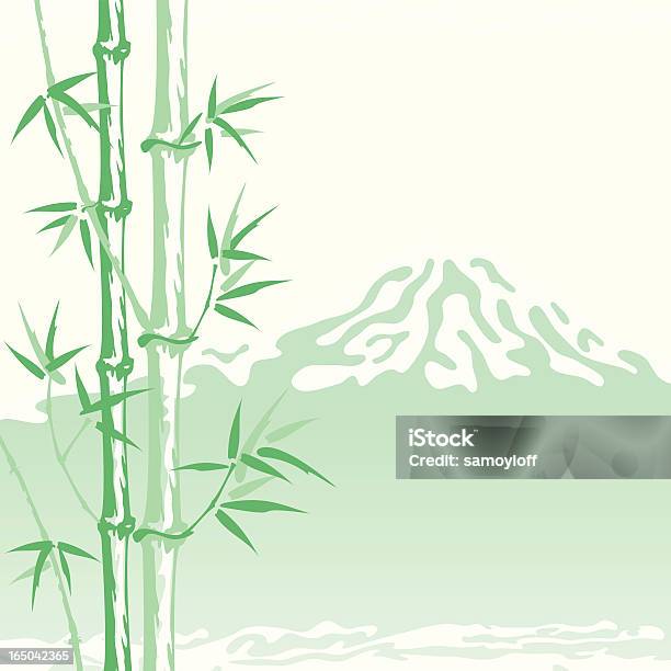Sombra De Bambu Na Monte De Fuji Vector - Arte vetorial de stock e mais imagens de Monte Fuji - Monte Fuji, Verão, Abstrato