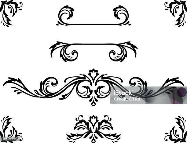 Decorative Elements Stock Illustration - Download Image Now - Embellishment, Art Nouveau, Victorian Style