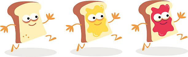 toast - cold sandwich illustrations stock illustrations