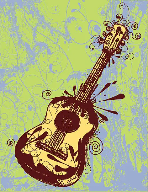 Vector illustration of Curly Guitar