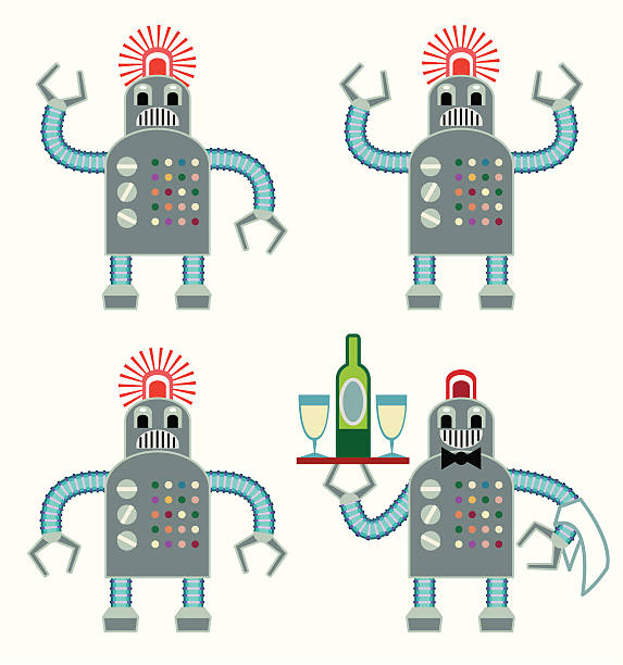 Robots vector art illustration