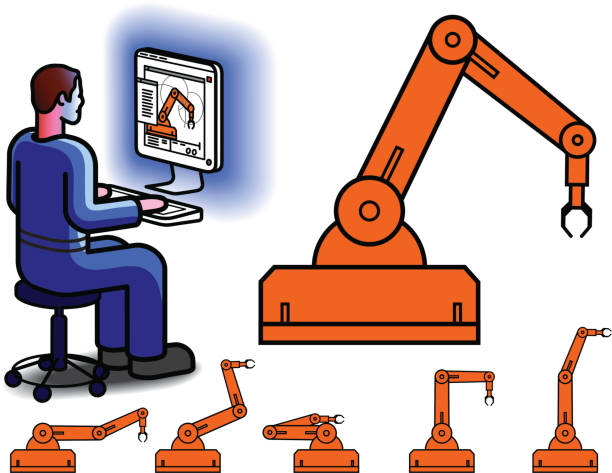 move the robot Adobe Illustrator Vector Illustration kinematics stock illustrations
