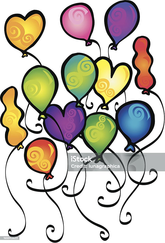 Spirale Ballons - arte vettoriale royalty-free di A mezz'aria