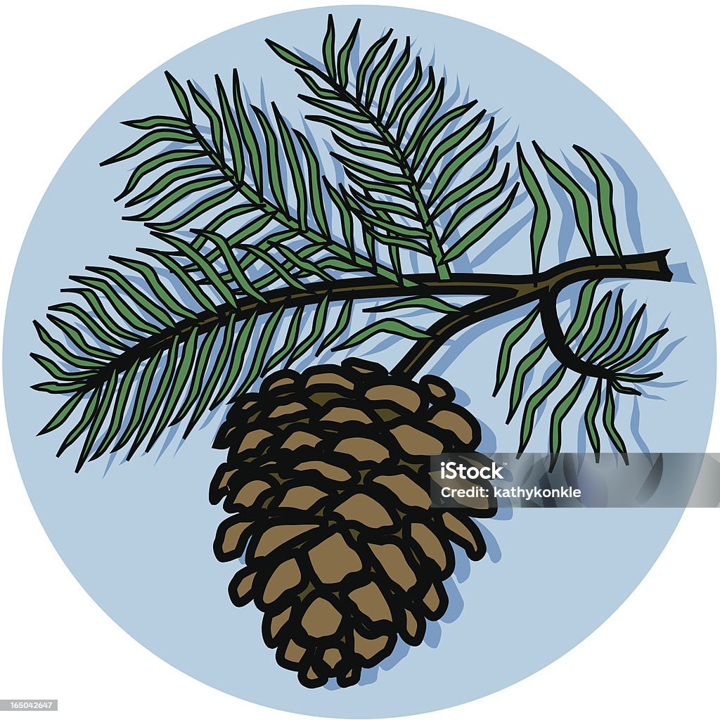 Ветвь с pinecone значок - Векторная графика Сосновая шишка роялти-фри