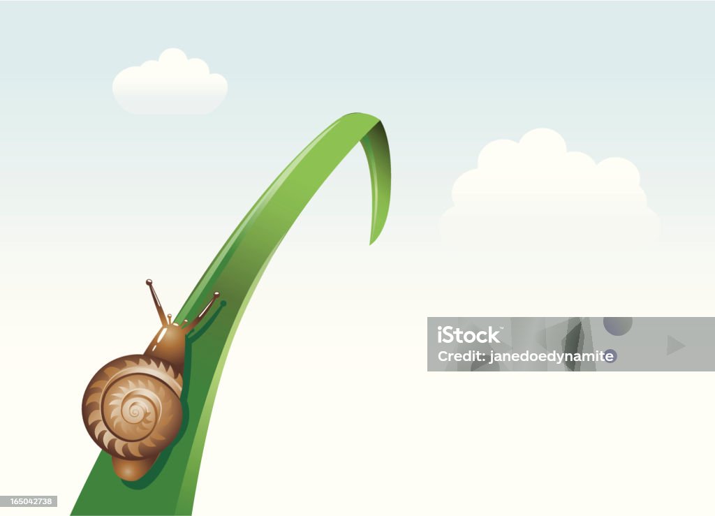 Schnecke klettert auf einem Blatt - Lizenzfrei Gehen Vektorgrafik