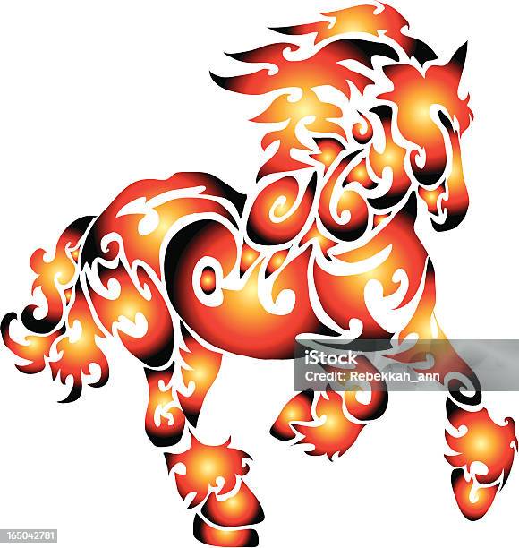 Firey Steed Stock Illustration - Download Image Now - Flame, Horse, Animals In The Wild