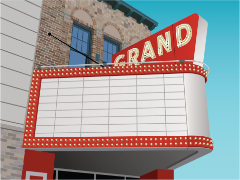 A vector illustration of a classic theater marquee.