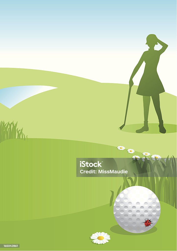 た女性用ゴルフボール - ゴルフのロイヤリティフリーベクトルアート
