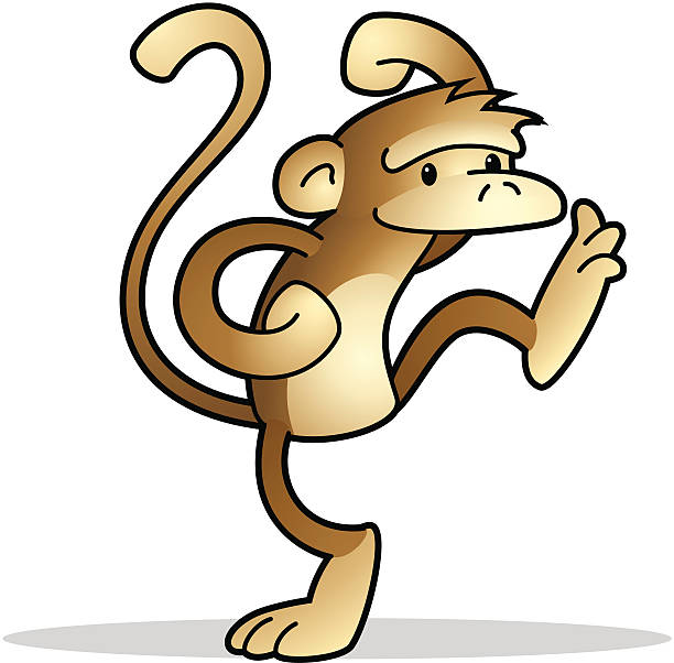 Macaco feliz - ilustração de arte em vetor