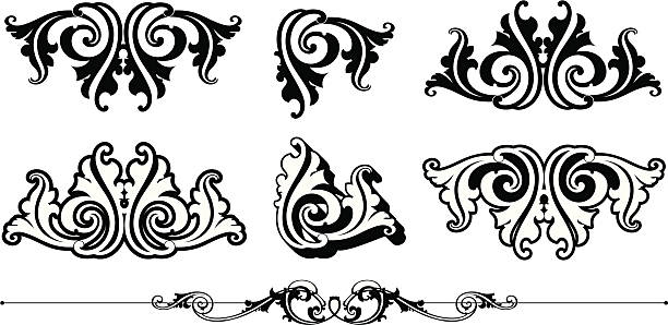 Ornate Scrolls and Rule Vectorized clean and crisp Victorian Accent/Scroll/Rule. Saved in: AI ver 12, EPS ver 8, PDF, high res JPG,  CorelDraw-Ver8,colour as you wish! Enjoy the file. pub stock illustrations