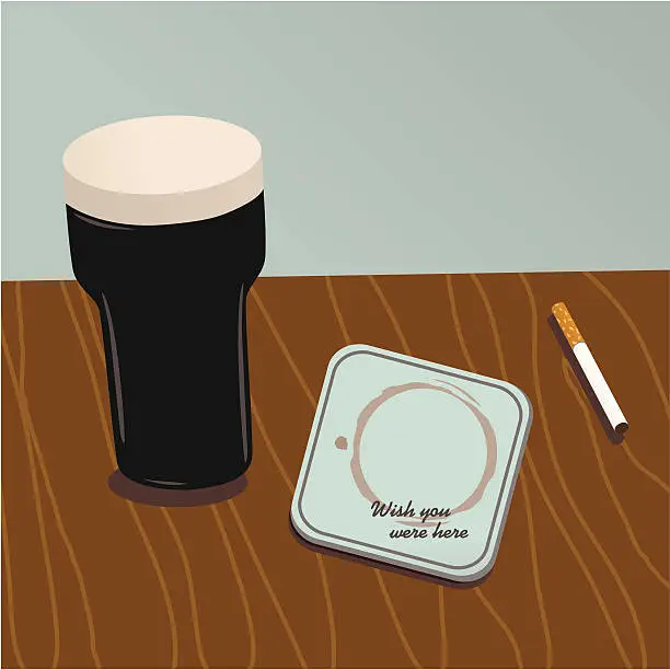 Vector illustration of Greetings from a pub