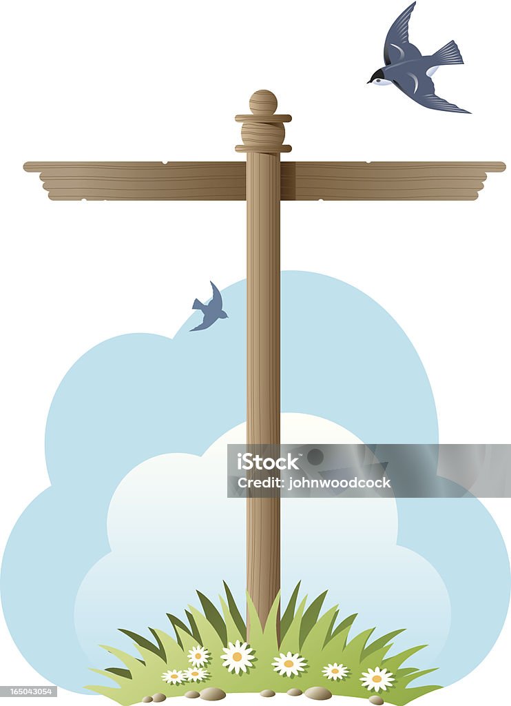 Signpost A traditional wooden signpost ( background on seperate level for ease of editing) Post - Structure stock vector