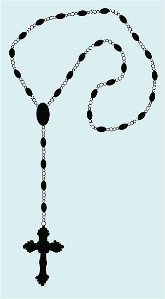 ilustrações, clipart, desenhos animados e ícones de contas de terço - church symbol rosary beads christianity