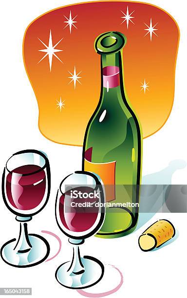 Ilustración de Vino Tinto y más Vectores Libres de Derechos de Acontecimiento - Acontecimiento, Amistad, Bebida