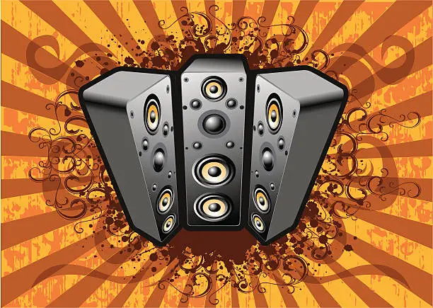 Vector illustration of Ornamental speaker design