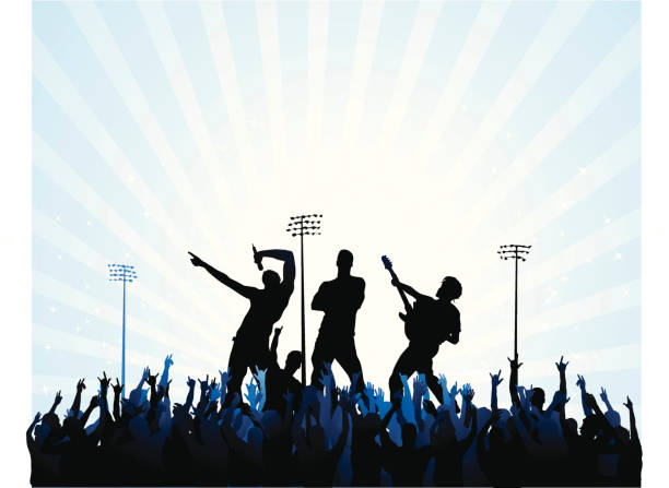 rock mit sternen - music microphone singer stage stock-grafiken, -clipart, -cartoons und -symbole