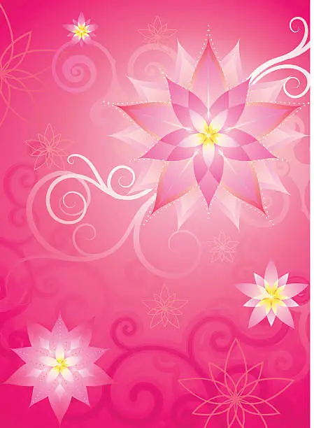 Vector illustration of flower background in pink (vector)
