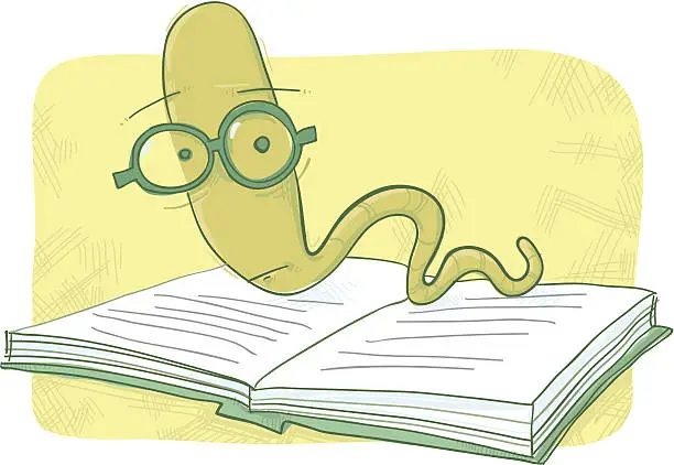Vector illustration of Bookworm