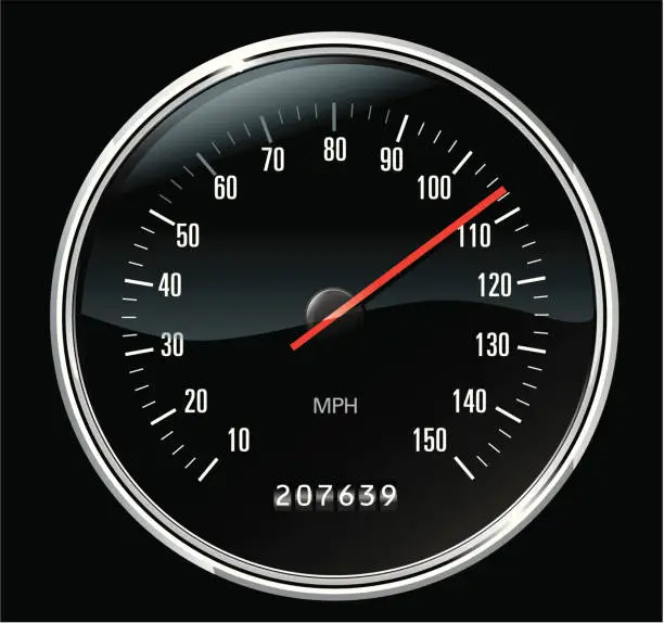 Vector illustration of Classic Sport Speedometer