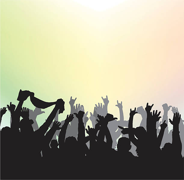 Rock Crowd vector art illustration