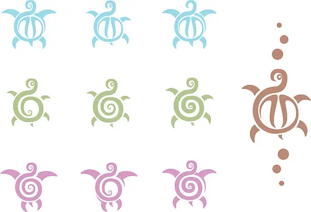 Vector illustration of Tribal Turtle Tattoos