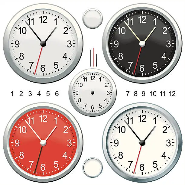 Vector illustration of Chrome Clocks