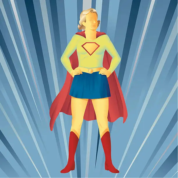 Vector illustration of Super Girl Standing