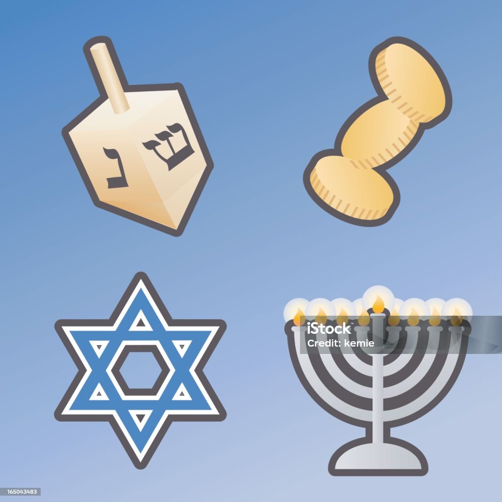 hannukah elementi - arte vettoriale royalty-free di Menorah